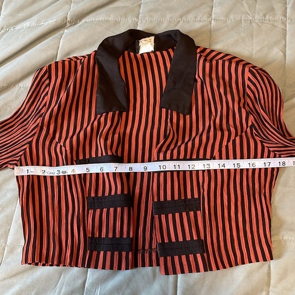 VTG Striped Jacket 10 90s Emo Dawn Joy 10 Rust Black Vertical Grunge Alt Goth - Picture 12 of 16